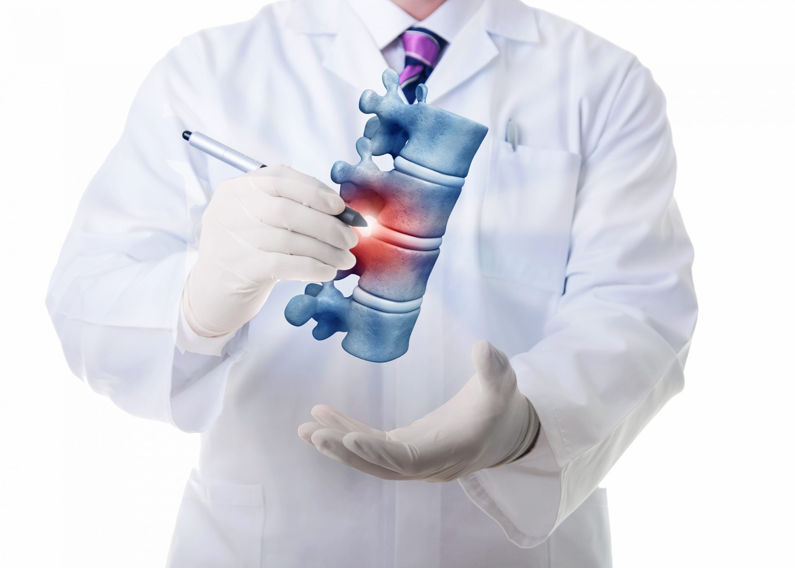 Very high resolution 3d rendering of four human vertebae.