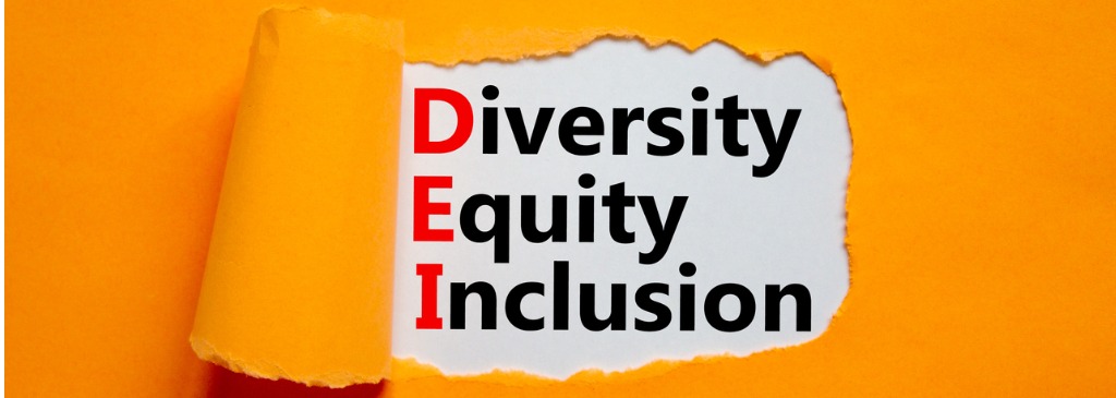 Diversity, equity, inclusion DEI symbol. Words DEI, diversity, equity, inclusion appearing behind torn orange paper. Orange background. Business, diversity, equity, inclusion concept, copy space.