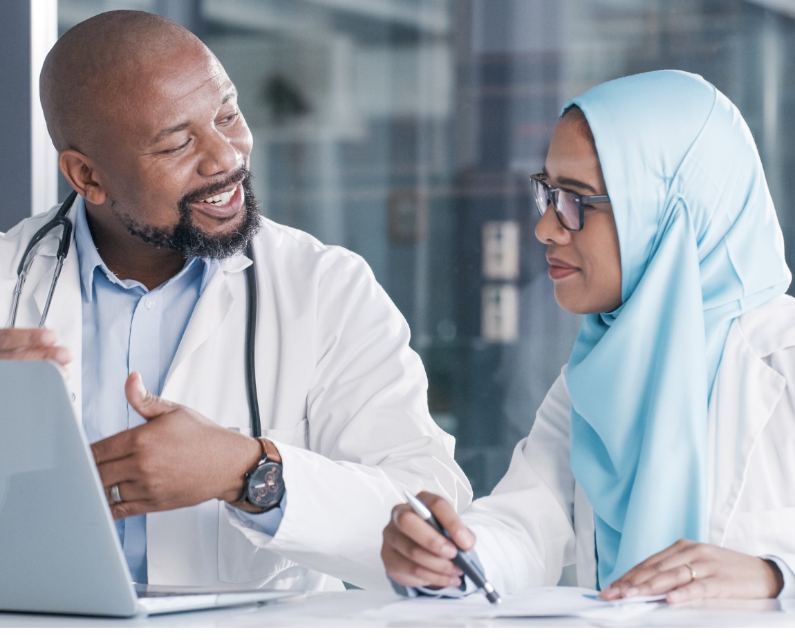 Doctor providing mentorship for another doctor